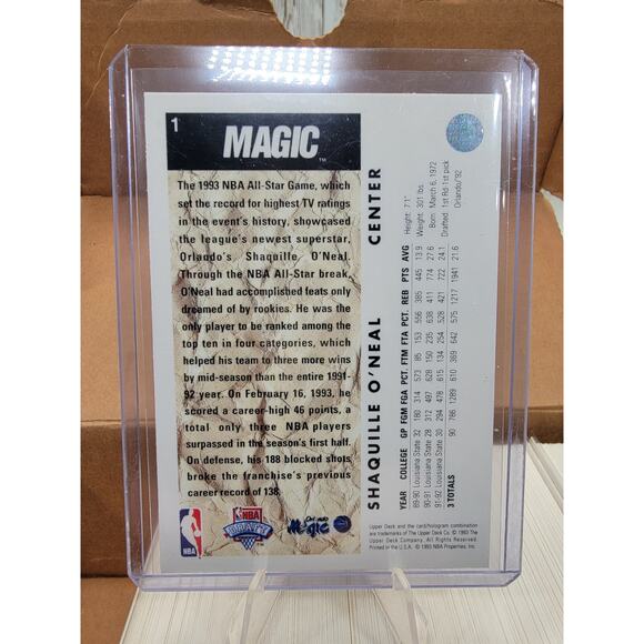 1992-93 Upper Deck Set #1-310 Shaquille O'Neal Rookie & Trade Card - Picture 3 of 7
